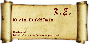 Kuris Eufémia névjegykártya